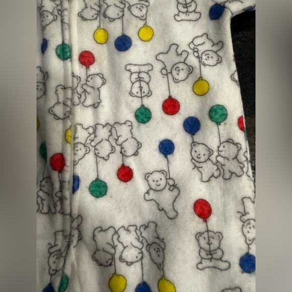 Vintage 80s Carter’s Hooded Footie Pajamas – Bears & Balloons –Small (10–20 lbs) - Picture 3 of 6